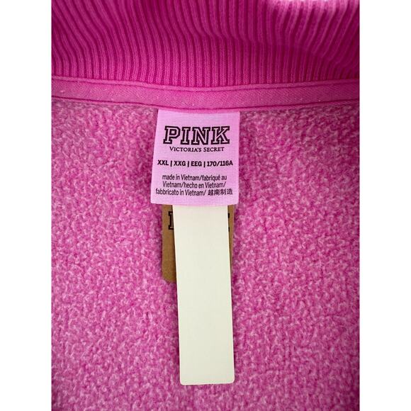 Victoria's Secret PINK Long Sleeve Half Zip Pink Sweatshirt w/Pockets Size XXL - Picture 6 of 15